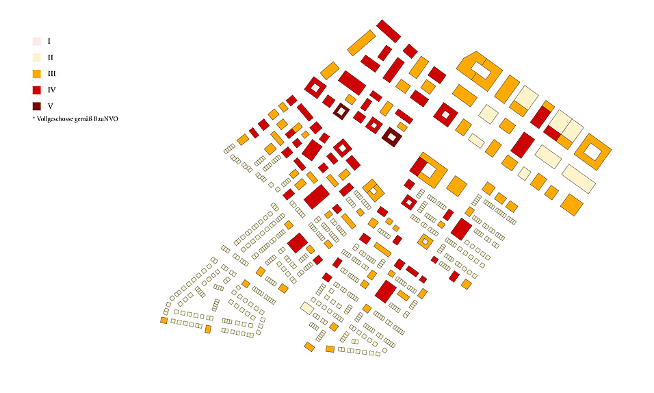 Grafik: Darstellung der verschiedenen Gebäudehöhen als Piktogramm Grafik: Darstellung der verschiedenen Gebäudehöhen als Piktogramm